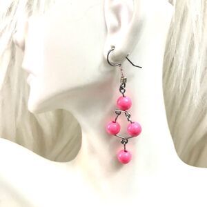Pink beaded earrings 